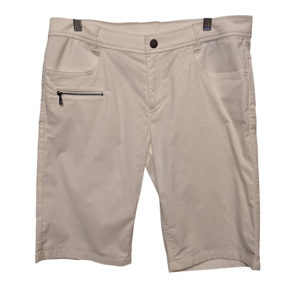 Bogner Netty‎ Golf Bermuda Shorts Women's White Mid Rise Sporty Summer Sleek